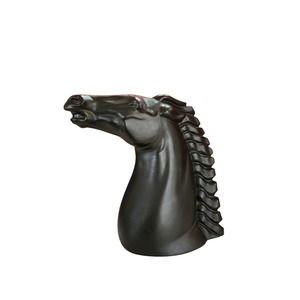 Vintage Mid Century Keramik Black Horse Head California Ceramic 9" tall